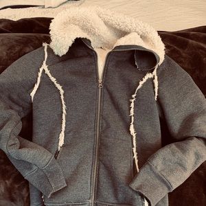 Old Navy Sherpa lined zip up jacket.